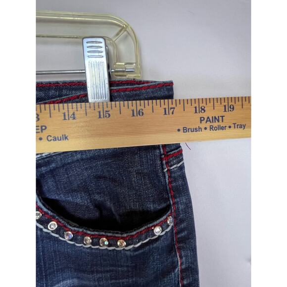 Ranch Royalty Women's 13 Blue Embroidered Rhinestone Embellished Denim Jeans - Picture 6 of 12